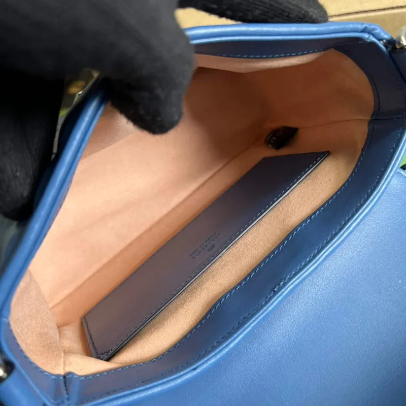 Gucci 583571 GG Marmont mini top handle bag Blue