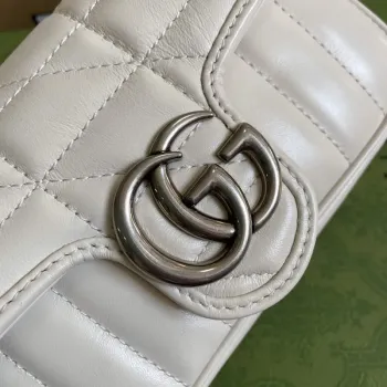 Gucci 476433 GG Marmont Super Mini Bag White