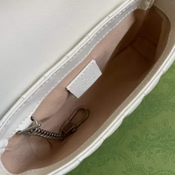 Gucci 476433 GG Marmont Super Mini Bag White