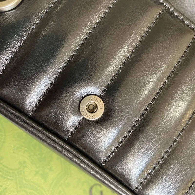 Gucci 476433 GG Marmont Super Mini Bag Black