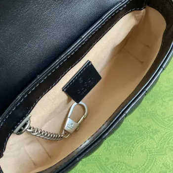 Gucci 476433 GG Marmont Super Mini Bag Black