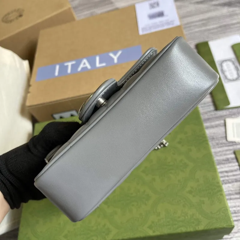Gucci 476433 GG Marmont Super Mini Bag Grey