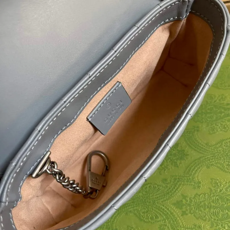 Gucci 476433 GG Marmont Super Mini Bag Grey