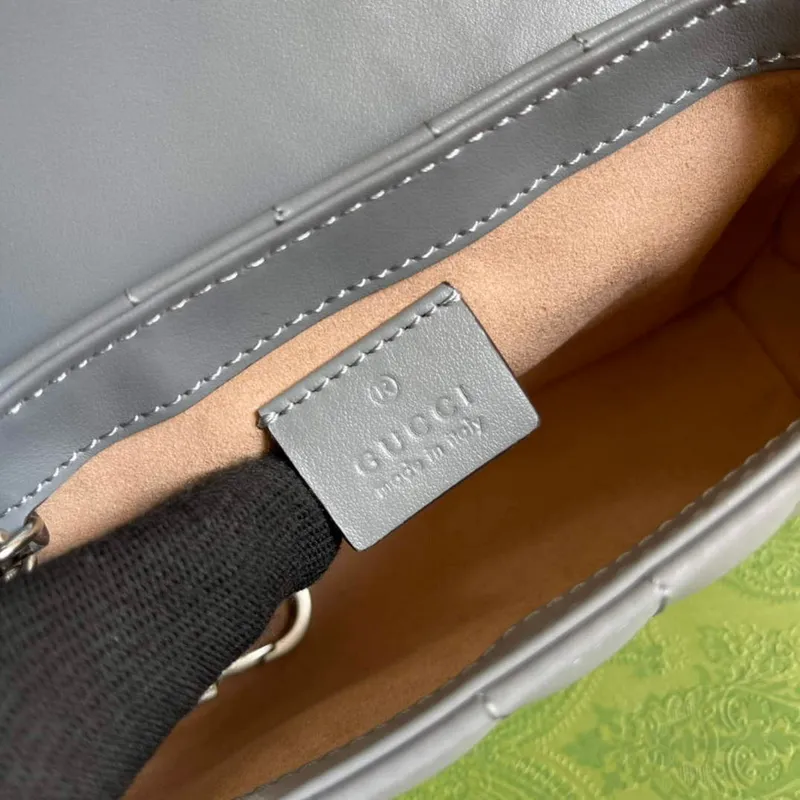 Gucci 476433 GG Marmont Super Mini Bag Grey