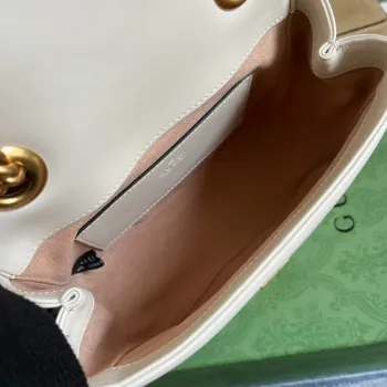 Gucci 739682 GG Marmont Matelassé mini tote bag White