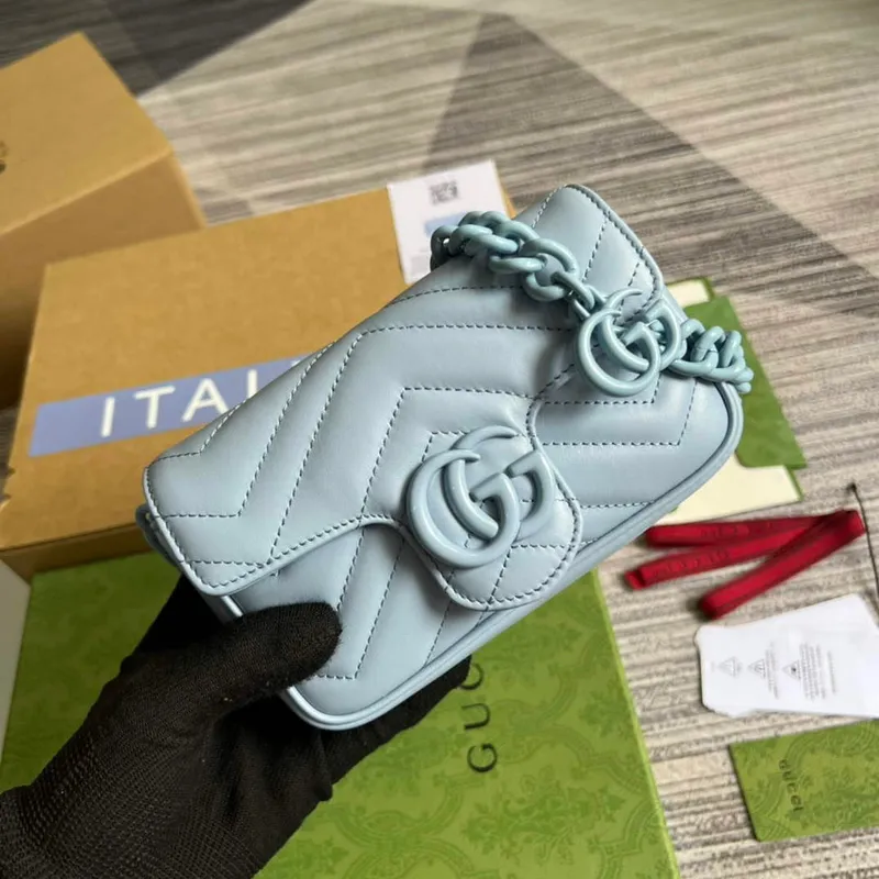 Gucci 699757 GG Marmont Belt Bag Blue