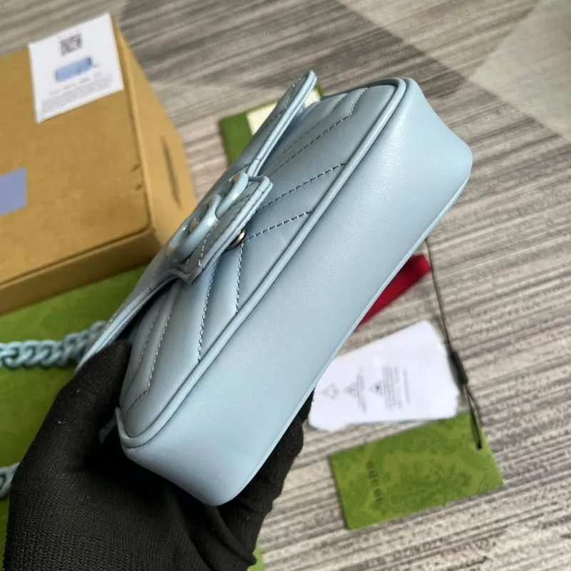 Gucci 699757 GG Marmont Belt Bag Blue