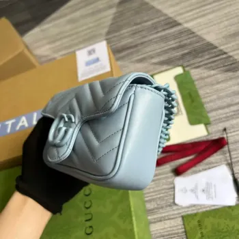 Gucci 699757 GG Marmont Belt Bag Blue