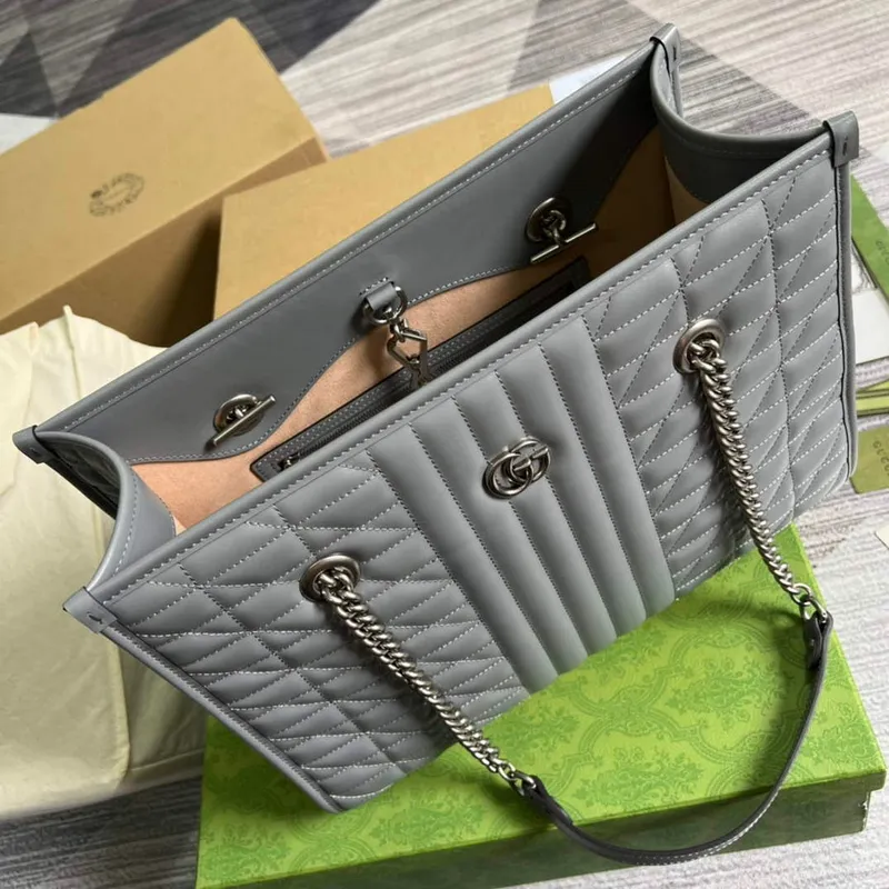 Gucci 675796 GG Marmont medium tote bag Gray