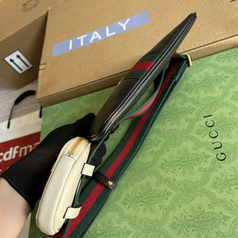 Gucci 698805 Ophidia gg Heart Utility Belt Bag Black and white