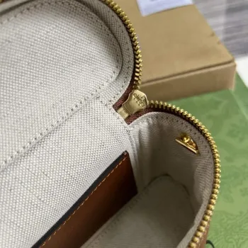 Gucci 723770 GG Matelassé Top Handle Mini Bag Brown