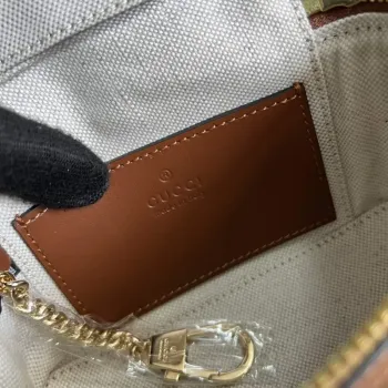 Gucci 723770 GG Matelassé Top Handle Mini Bag Brown