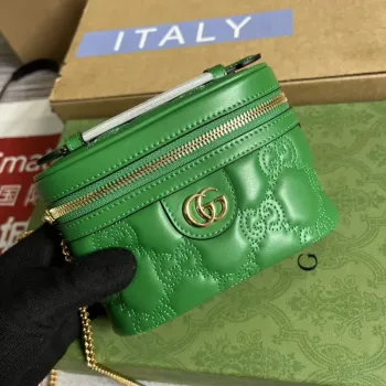 Gucci 723770 GG Matelassé Top Handle Mini Bag Green
