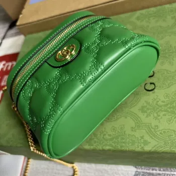 Gucci 723770 GG Matelassé Top Handle Mini Bag Green
