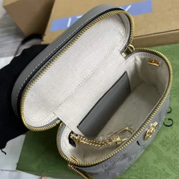 Gucci 723770 GG Matelassé Top Handle Mini Bag Grey