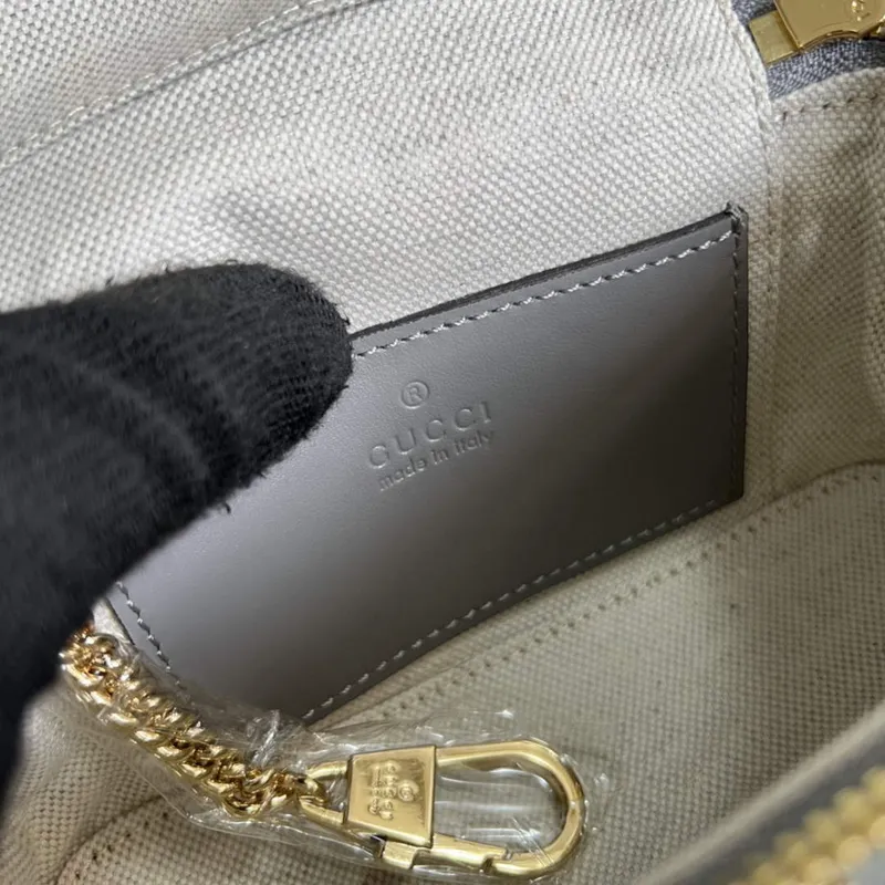 Gucci 723770 GG Matelassé Top Handle Mini Bag Grey