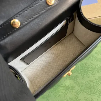 Gucci 724499 GG Matelassé Small Top Handle Bag Black