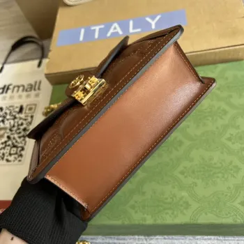 Gucci 724499 GG Matelassé Small Top Handle Bag Brown