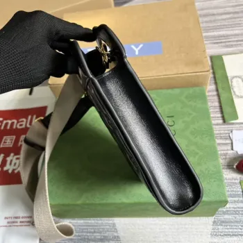 Gucci 723776 GG Matelassé Top Handle Mini Bag Black