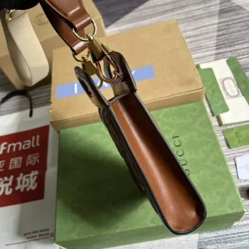 Gucci 723776 GG Matelassé Top Handle Mini Bag Brown