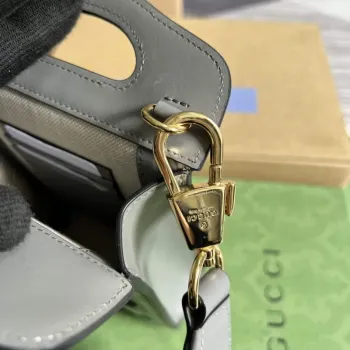 Gucci 723776 GG Matelassé Top Handle Mini Bag Grey
