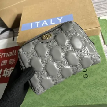 Gucci 726047 GG Matelassé Beauty Case Grey