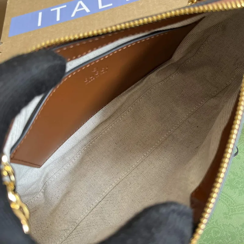 Gucci 735049 GG Matelassé Handbag Brown