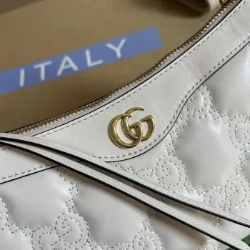 Gucci 735049 GG Matelassé Handbag White