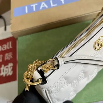 Gucci 735049 GG Matelassé Handbag White