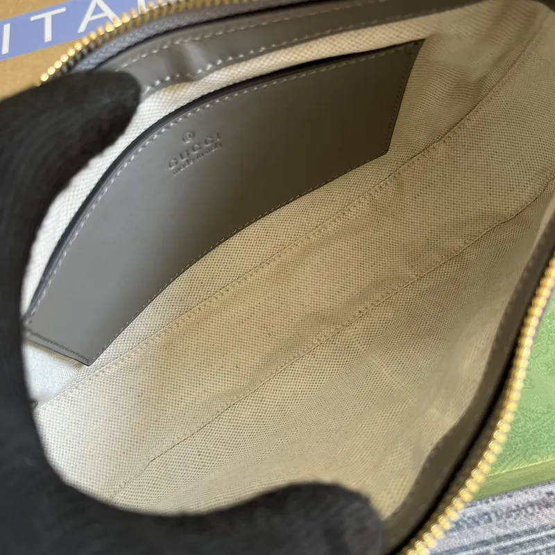 Gucci 735049 GG Matelassé Handbag Grey