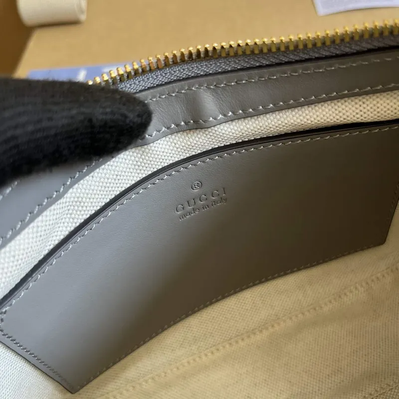 Gucci 735049 GG Matelassé Handbag Grey