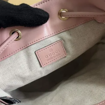 Gucci 728231 GG Matelassé Bucket Bag Light Pink