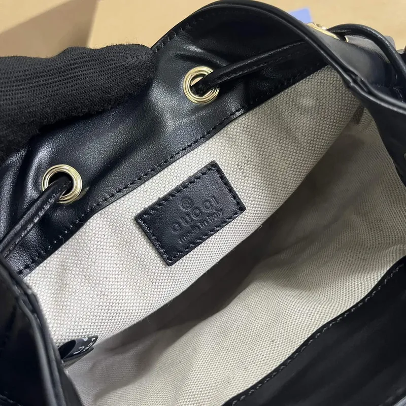 Gucci 728231 GG Matelassé Bucket Bag Black