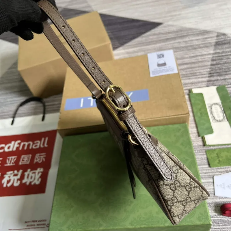 Gucci 735145 GG Supreme Ophidia small handbag Brown