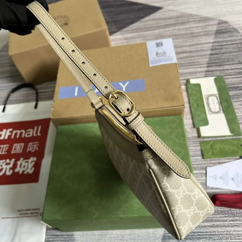 Gucci 735145 GG Supreme Ophidia small handbag Oatmeal