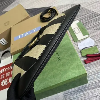 Gucci 726274 Aphrodite Medium Shoulder Bag Beige and black