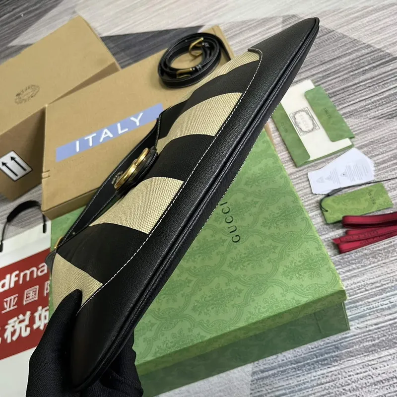 Gucci 726274 Aphrodite Medium Shoulder Bag Beige and black