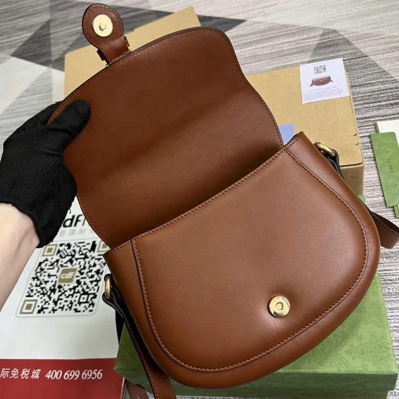 Gucci 675923 embossed leather shoulder UD0FT Bag Brown