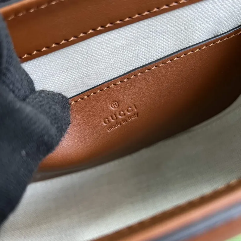 Gucci 675923 embossed leather shoulder UD0FT Bag Brown