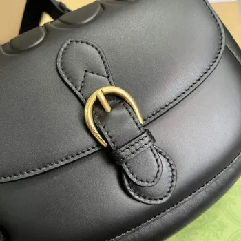 Gucci 675923 embossed leather shoulder UD0FT Bag Black