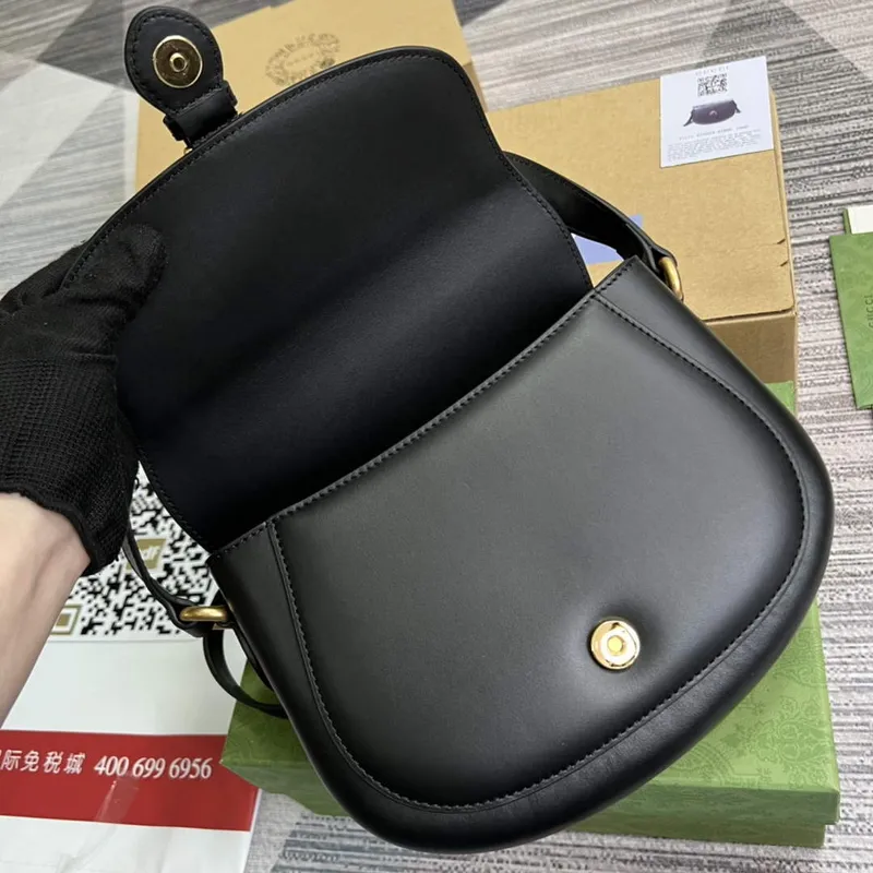 Gucci 675923 embossed leather shoulder UD0FT Bag Black