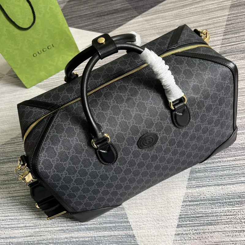 Gucci 696015 Large duffle bag with Interlocking G Black