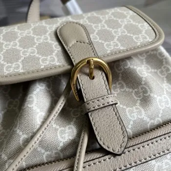 Gucci 674147 Backpack with Interlocking G Beige and white