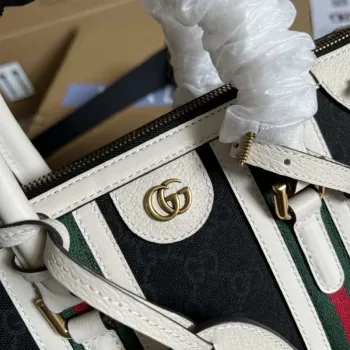 Gucci 715772 Small canvas top handle bag White and Black