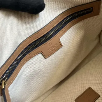 Gucci 715772 Small canvas top handle bag Light Brown and Black