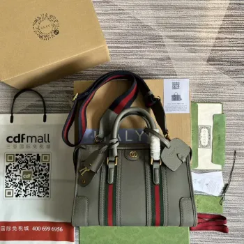 Gucci 715772 Small top handle bag with Double G Gray