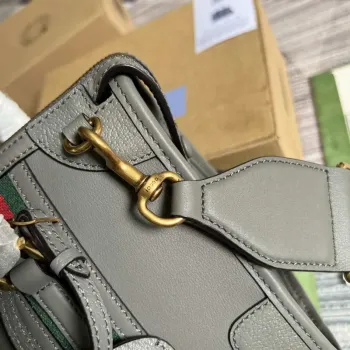 Gucci 715772 Small top handle bag with Double G Gray
