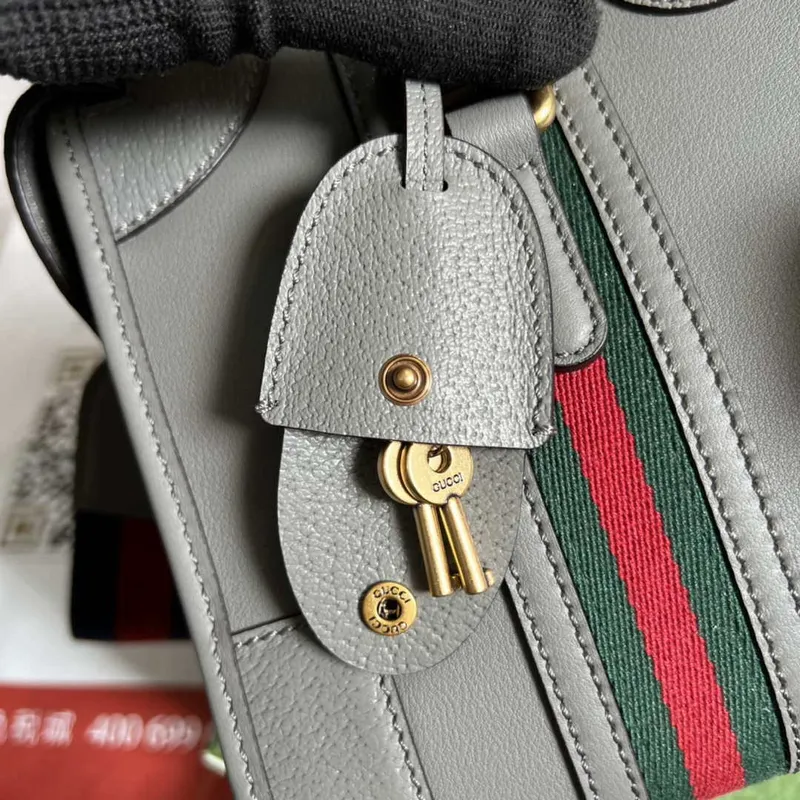 Gucci 715772 Small top handle bag with Double G Gray
