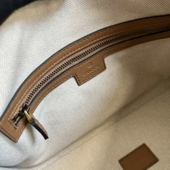 Gucci 715772 Small top handle bag with Double G Light Brown