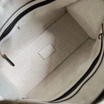 Gucci 715771 Mini canvas top handle bag White and Black Original GG canvas